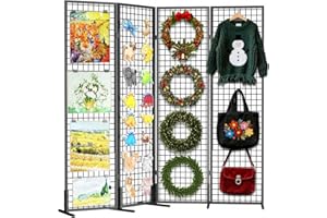 DEMEGA Grid Wall Panels Foldable Gridwall Panel Display Stand Art Show Display Panels for Vendor Events Craft Shows Merch Display
