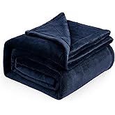 Bedsure GentleSoft Navy Fleece Blankets Queen Size - Bed Blanket Blue Soft Lightweight Plush Fuzzy Cozy Luxury Microfiber, 90x90 inches