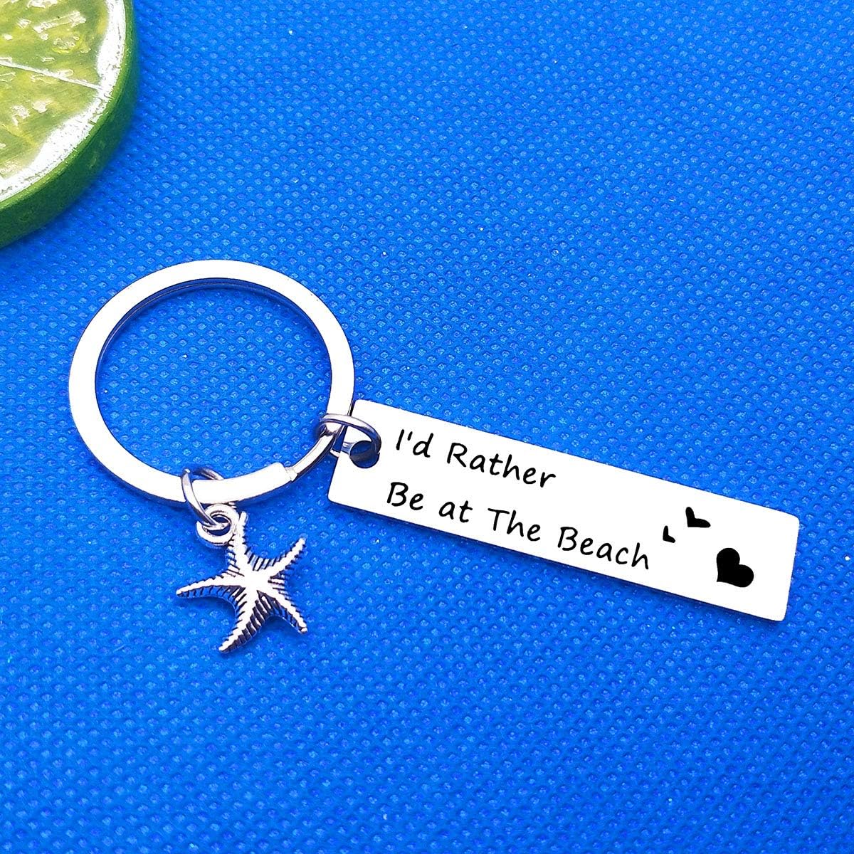 Beach Keyring for Beach Girls I'd Rather Be at The Beach Keychain Beach Lover Gifts for Christmas Birthday Gifts for Friends Family Vacation Gift Starfish Keyring Nature Lover Gift for Women Girls - Image 4