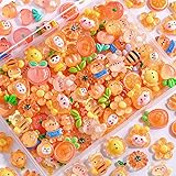 100Pcs Orange Slime Charms Assorted Cute Jelly