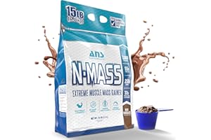 ANS Performance N-Mass Muscle Mass Gainer - Protein Powder - Muscle Mass Maximizer s 15lb (Chocolate)