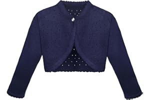 Lilax Baby Girls' Knit Long Sleeve One Button Closure Bolero Shrug