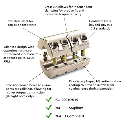 Ruland Mclx 40 40 Ss One Piece Clamping Rigid Coupling 40mm Bore B Diameter 108mm Length 40mm Bore A Diameter 77mm Od Metric Stainless Steel Business Industrial Industrial Scientific Nusswahn De