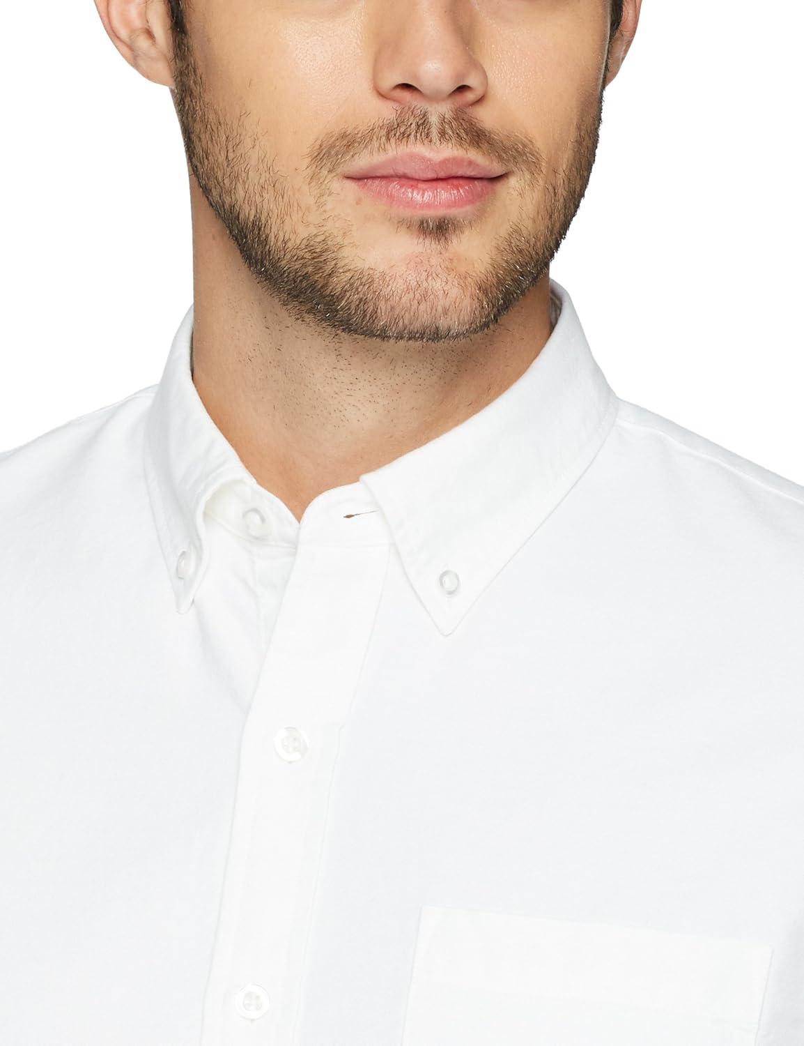  Brand - Goodthreads Men's Slim-Fit Short-Sleeve Solid Oxford Shirt with Pocket: Clothing