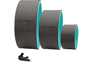 GUSTARIA Yoga Wheel Set, Sports Yoga Wheel Roller for Back Pain, Stretching, Improving Yoga Poses & Backbend, with Extra Guide & Free Yoga Strap, 3 Pack(13, 10 & 6")