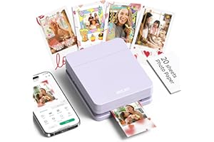 Nelko Photo Printer, PP01 Color Mini Portable Printer, Instant Smartphone Inkjet Printer, Sticky-Back Rechargeable Portable P