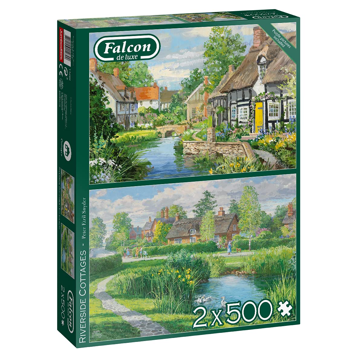 Jumbo, Falcon de luxe - Riverside Cottages, Jigsaw Puzzles for Adults, 2 x 500 piece