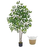 Warmplants Artificial Ficus Tree, 5ft Tall Fake