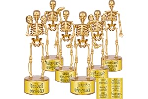 AORZIT Halloween Trophy Skeleton Trophies for Kids Adults, 6 Pack Halloween Skeleton Funny Trophy Plastic Tropies for Contest Awards, Halloween Party Prizes for Adults Party Supplies