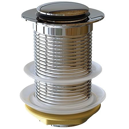 Waschbecken24 ABLAUFGARNITUR ABLAUF VENTIL PUSH OPEN POP UP OHNE ÜBERLAUF P2