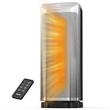 Newly Upgraded AEOCKY Space Heaters for Indoor Use, 1500W Metal Electric Space Heater with AI Thermostat, Tower Heater with ECO Mode, Oscillating, Remote, Timer for Office, Home, Bedroom