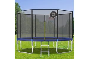 SENCHO GINSYTALIOR Tranpoline 16FT 14FT 12FT 10FT Outdoor Tranpoline for Kids and Adults,Tranpoline Weight Capacity 300-1000LBS with Safety Enclosure Net, Backyard Tranpoline for Family