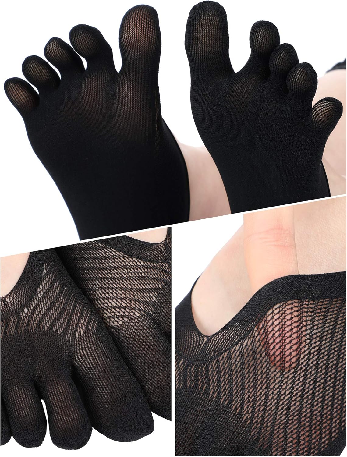 Pangda 6 Pairs Women Toe Socks No Show Full Five Finger Socks Low-cut Liner Socks with Gel Tab (Color Set 1) at  Women’s Clothing store