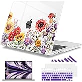 Mektron for 2025 MacBook Pro 14-inch M5 Case A3434 Fits 2024-2021 M4 A3112 A3401 A3185 M3 A2918 A2992 M2 A2779 M1 A2442 Pro/Max, Printed Plastic Hard Shell Laptop Cover, Floral C152