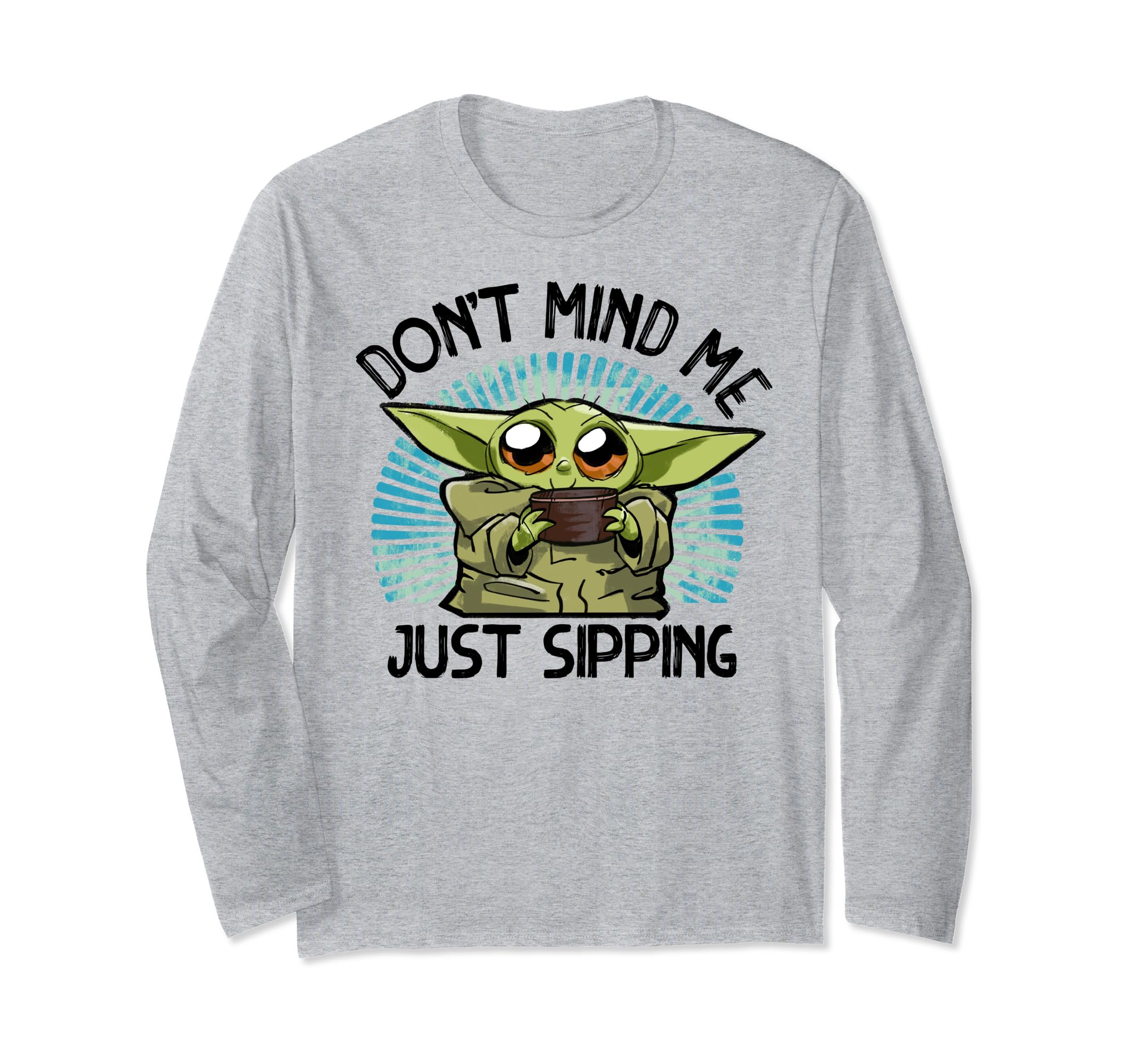 Star Wars The Mandalorian The Child Just Sipping Portrait Long Sleeve T-Shirt