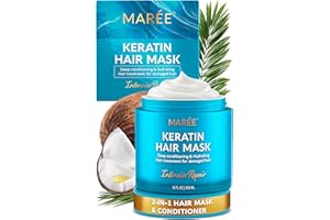 MAREE Deep Conditioning Hair Mask for Damaged Hair Treatment - Keratin Hair Care for Hydrating Growth Repair Moisturizing - Dry Curly Color Refreshing - Tratamiento Mascarilla Para el Cabello Seco