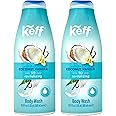 KEFF Body Wash – Product of Israel, Moisturizing Body Wash with Shea Butter, Vitamin E, and Aloe Vera 16 Ounce (Pack of 2) (Vanilla Coconut)