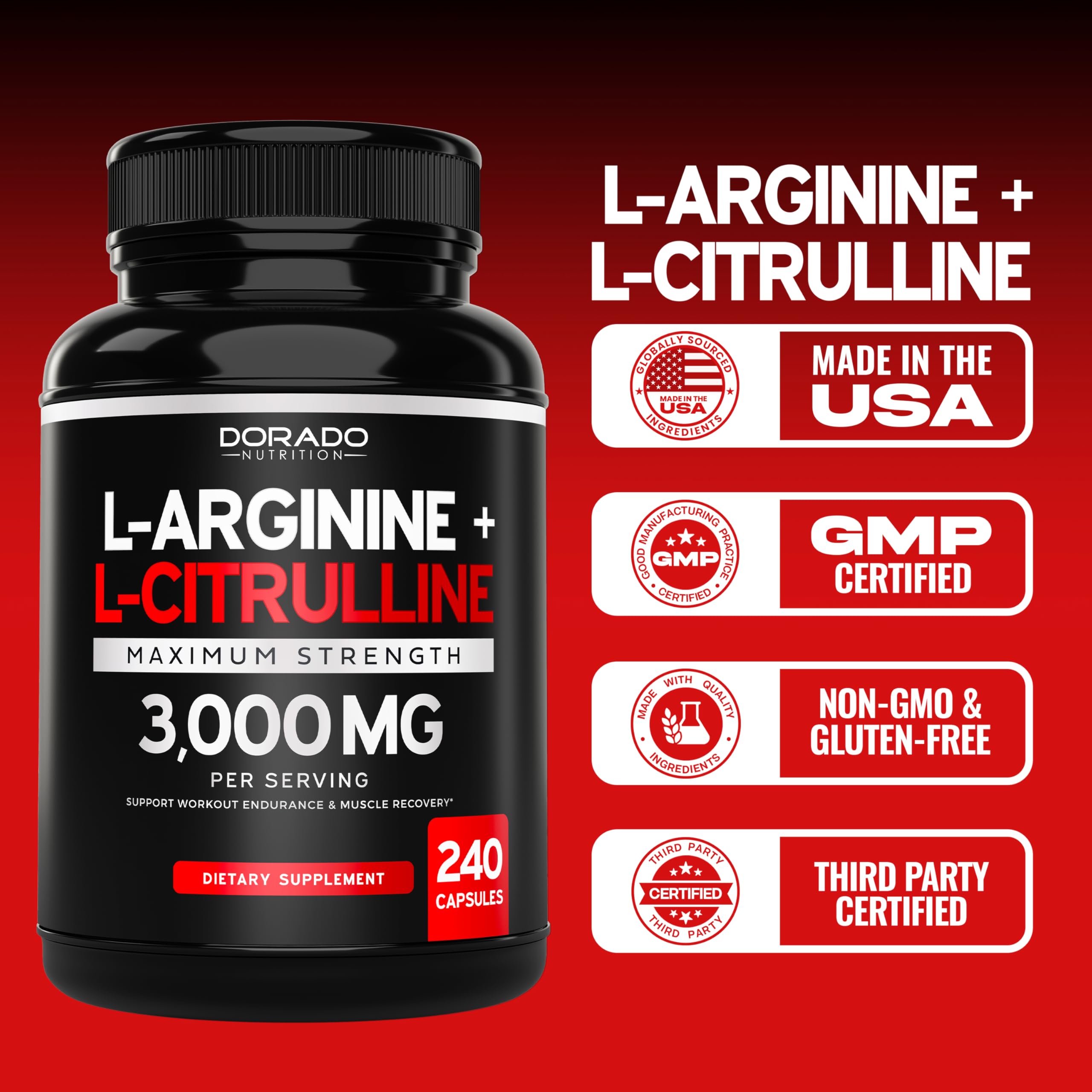 L Arginine Supplement For Men | NO Nitric Oxide Supplements For Men | Workouts & Endurance - View #12