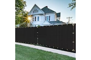 FLORALEAF 6'×50' Privacy Screen Fence Windscreen Mesh Shade Net Cover Heavy Duty Fencing 90% Blockage for Outdoor Wall Garden Yard Backyard