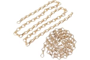 Watris Veiyi 2PCS Decorative Chain, Hanging Gold Chain, DIY Chandelier Decor Chain, Metal Chain for Home Office Decorative (2m/78.74in)