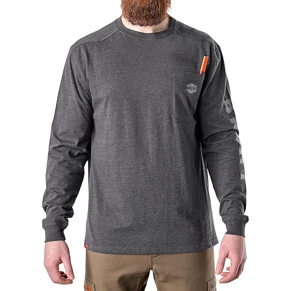 Port & Company Long Sleeve Essential Pocket Tee-PC61LSP-S-Ash at
