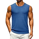 Cotrasen Mens Casual Tank Tops Ribbed Knit Sleeveless Shirt Lightweight Tee Summer Muscle T-Shirts