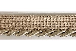 BBTRIMSANDRIBBON Large Twisted Cord w/Lip Piping Trimming - 6 Yards - Many Colors! (Beige)