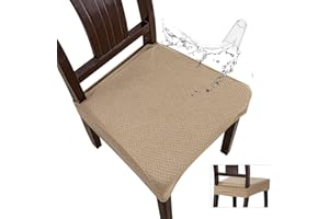 Genina Waterproof Seat Covers for Dining Room Chair Covers Set of 8, Stretch Jacquard Kitchen Parson Chair Slipcover Protector