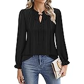 Timeson Women's Business Casual Tops Long Sleeve Work Blouses Chiffon Office Shirts