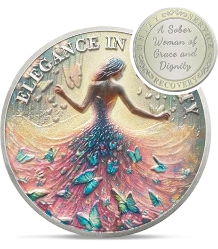 10 Months Sobriety Coin Tree Of Life AA Chip Medallion Sober Gifts For Men Women - View #5