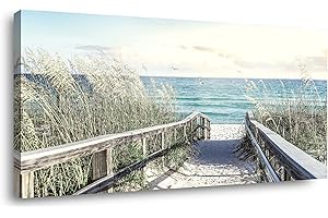 Beach Pathway Canvas Wall Art Beach Theme Canvas Art Prints living room wall decor Modern Landscape Seascape office decor Art