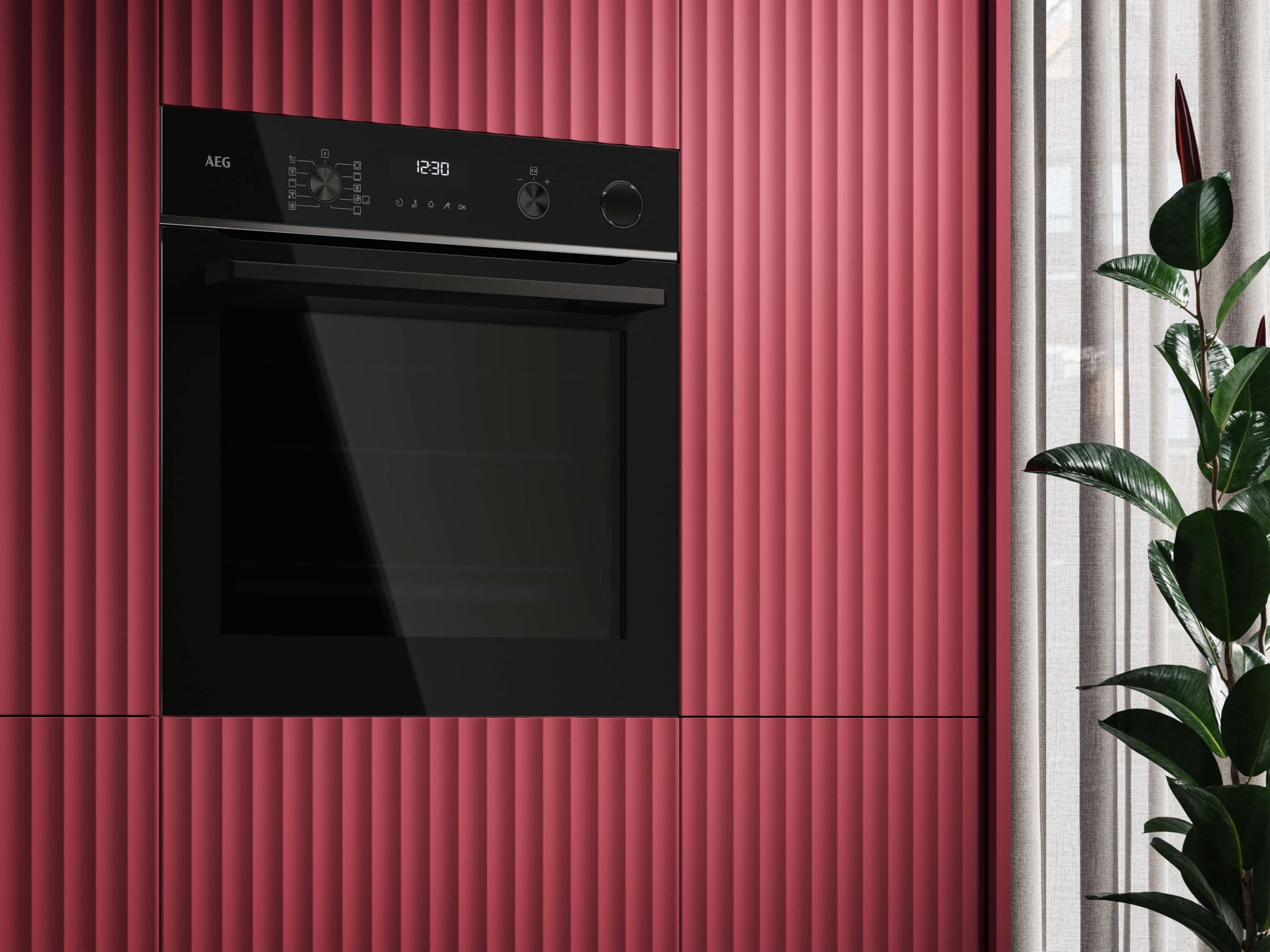 AEG Wifi Einbaubackofen, Serie 6 LED-Touchdisplay, Pyrolyse Selbstreinigung, 25% Dampfunterstützung: Außen Knusprig & Innen Saftig, Kerntemperatursensor für punktgenaues Garen, TR6PB50WSB 2