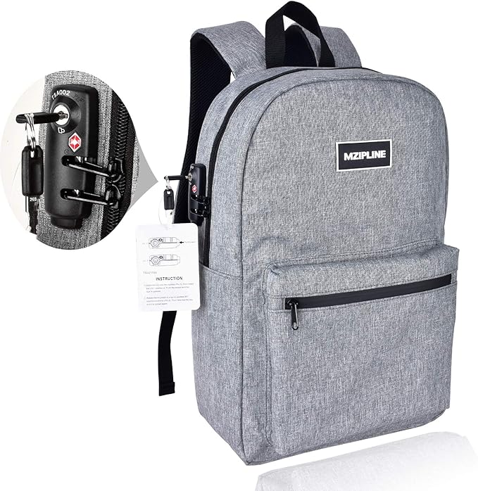 Mzipline Smell Proof Backpack Bag With TSA Lock & Key Scent Odor Proof