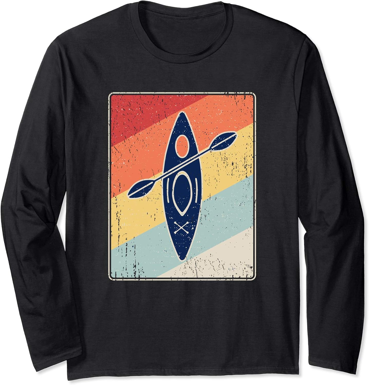 Retro Kayak Long Sleeve Shirt Vintage Kayaking Distressed
