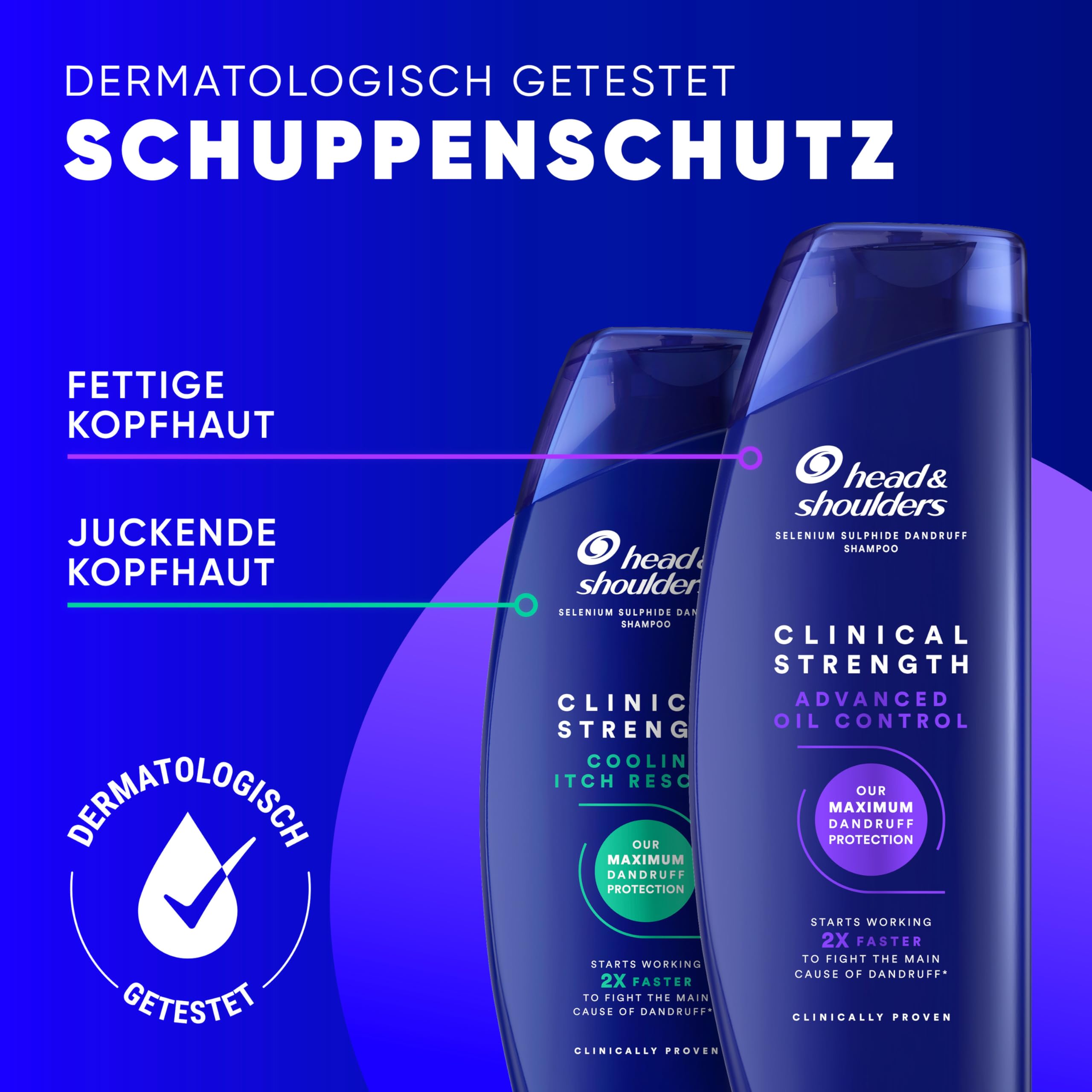 Head & Shoulders Advanced Oil Control Anti-Schuppen Shampoo mit Selensulfid 400ml, Clinical Strength, Bekämpft Hartnäckige Schuppen und Überschüssiges Öl mit Frischem Zitrusduft 7