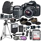 Canon EOS Rebel T6 Digital SLR Camera with Canon EF-S 18-55mm Image Stabilization II Lens, Sandisk 32GB SDHC Memory Cards, Accessory Bundle