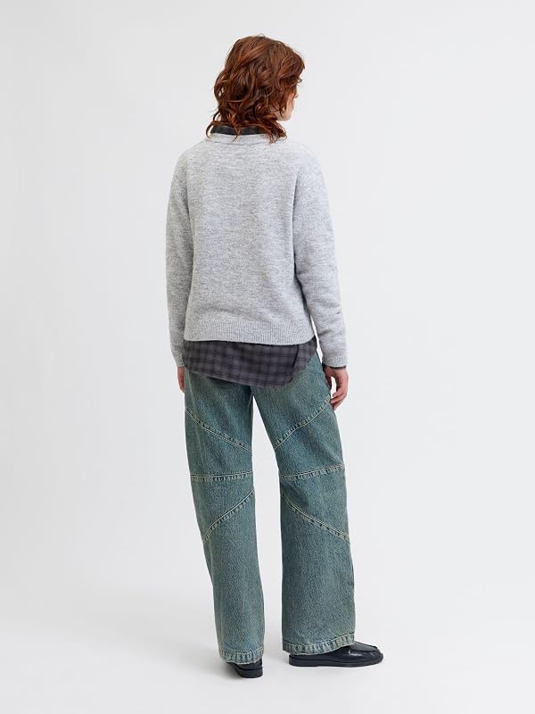Jxevi Crew Neck Knit, Color Gris, M para Mujer