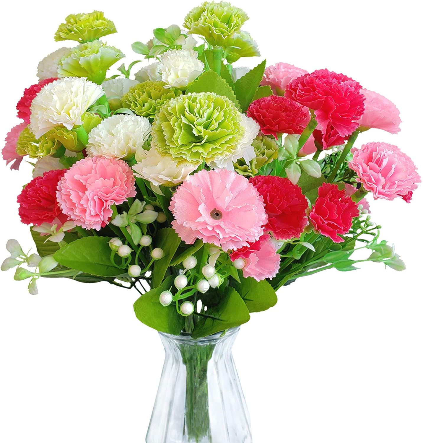 Amazon Com Everwin Artificial Fake Flowers For Decoration Table Centerpieces Silk Faux Flowers Carnations Bouquets With Stem Bulk For Outdoor Kitchen Home Decoration Crafts Table Centerpieces Kitchen Dining
