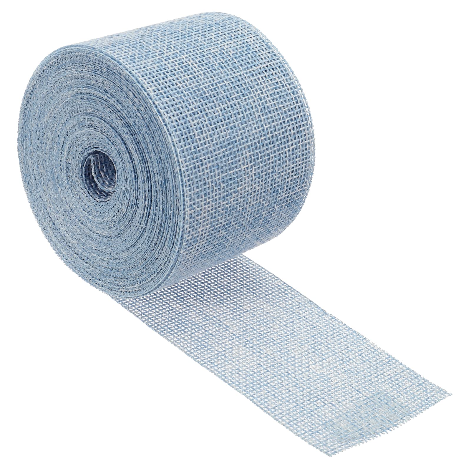 PATIKIL 2 Inch Wide 11 Yards Burlap Fabric Ribbon, Jute Crafts Roll Wrapping for Party Home DIY Wrapping Decoration Light Blue