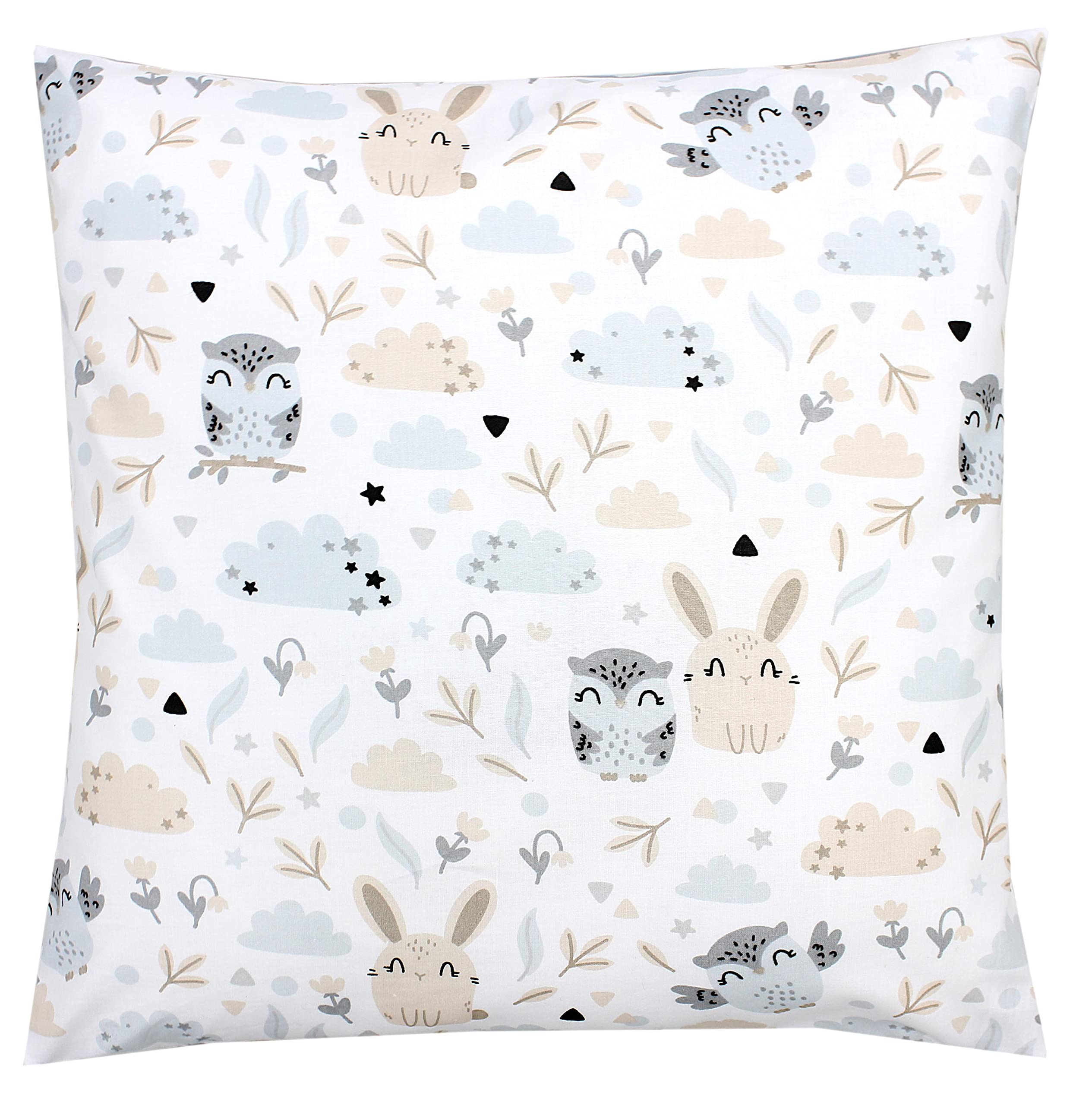 TupTam Children's Decorative Pillow Case Double Sided Design, rabbit/owl, 40 x 60 cm