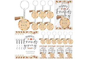 Nosiny 36 Set Friendsgiving Party Favors Bulk Acrylic Friendsgiving Keychains with Tassels Happy Friendsgiving Card for Friends (Mixed)