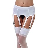 Lace Garter Belt/Sexy Mesh Suspender with 6 Vintage Strap Metal Clip for Women Stocking/Lingerie (Garter Belt Sold Only)