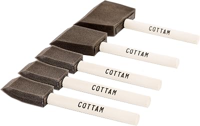 Cottam 5 Piece Foam Detailing Brush Set for Car Trim, Vents, Grills - 3 Sizes