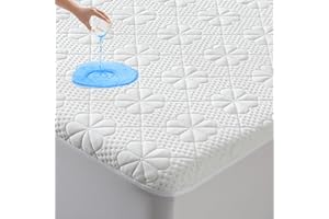 GOONIK King Size Waterproof Mattress Protector, Cooling Viscose Made from Bamboo Mattress Pad Cover for King Size Bed, Super Soft King Size Mattress Cover for 6-18 inches Mattress, White