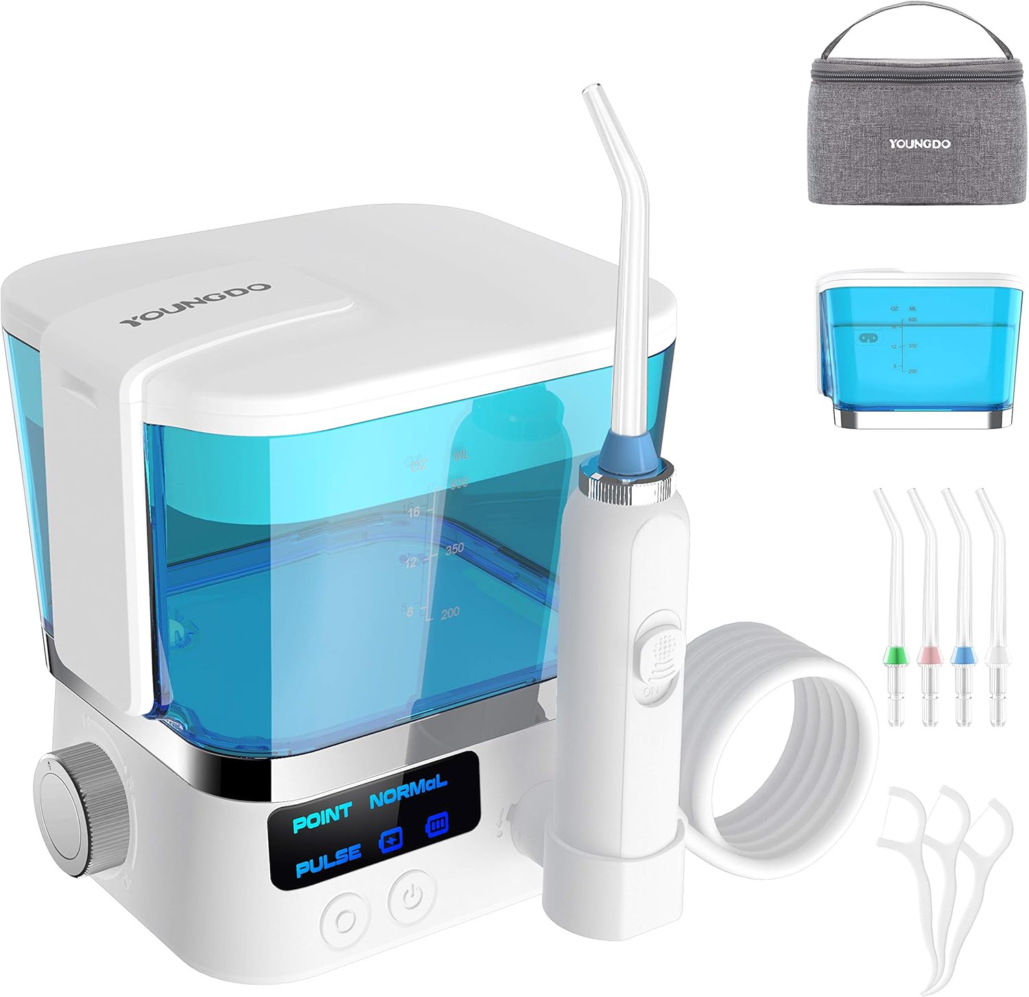 YOUNGDO Water Flosser, Upgrade 600ML Oral Irrigator,USB Rechargeable