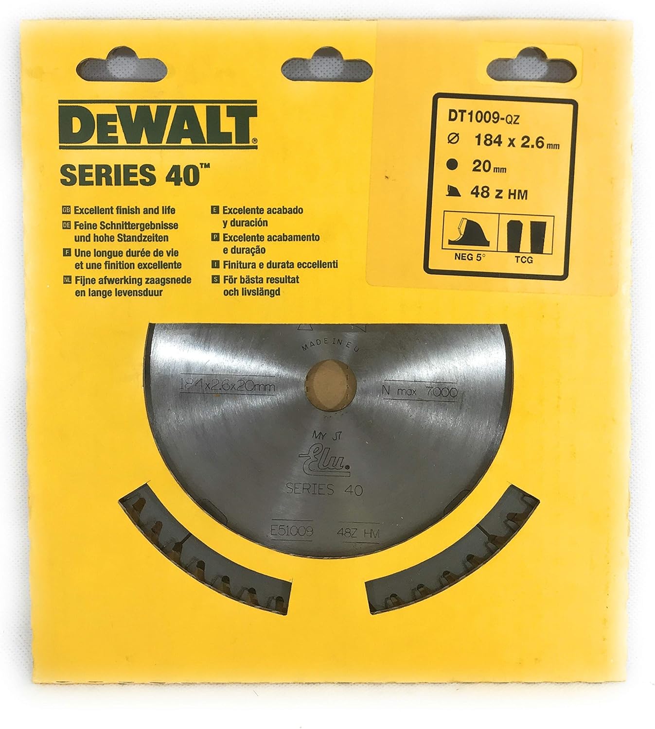 O184 X 2 6 X Mm Dewalt Dt1009 Qz Series 40 Z 48hm Tcg Neglax Lama Per Sega Circolare Utensili Elettrici E A Mano Accessori Per Utensili Elettrici Gokidsgo Co Uk