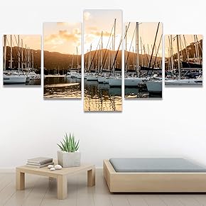 SIGNWIN 5 Panel Canvas Wall Art Modern Art...
