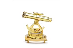 Maritime Polished Brass Addaid Telescope Compass with Functional Telescope & Level Meter | Home Decorative Metal Decor | Nagina International Yellow