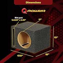 QPower Single Car Audio Subwoofer Box with