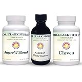 DR CLARK STORE® INTESTINE SUPPORT KIT with Original GREEN Tincture from Black Walnut Hull, Freshly Milled Wormwood, and Fresh